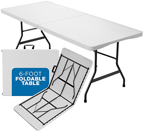 Sorfey Portable Folding Table 8-Foot X 30 inch, White Plastic