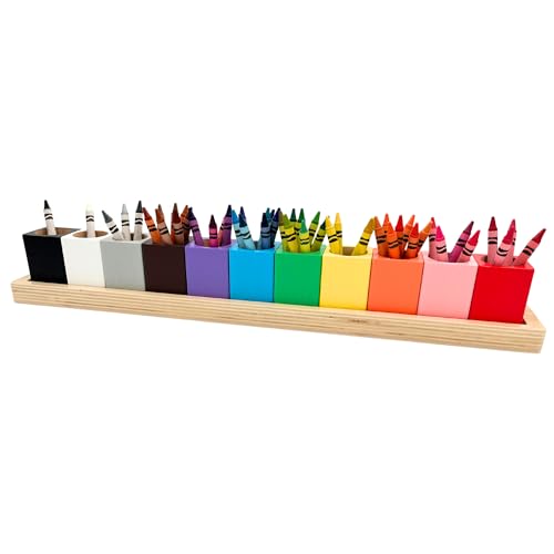 OKKOSTAR Montessori Crayon Holder for Kids - Craft Supply Organizer - Classroom Storage Caddy Case - Perfect for Colored Pencils [Crayons or Pencils NOT Included]