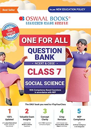 Oswaal One For All Question Bank NCERT & CBSE, Class-7 Social Science (For 2024-25 Exam)