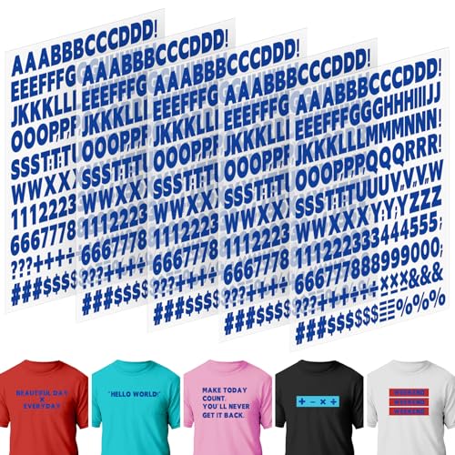 Iron on Letters and Numbers for Clothing, 1 Inch Iron on Vinyl Letters with A-Z Heat Transfer Letters 0-9 Iron on Numbers PU Alphabet Stickers for T-Shirt Printing DIY Craft