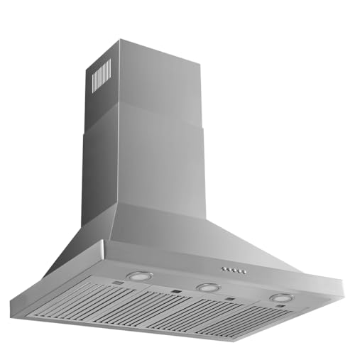 Micmi 48 inch Wall Mount Range Hood Vent Convertible Vent 800CFM Stainless Steel for Kitchen 3 Speed Exhaust Fan ETL listed (Wall Mount Range Hood)