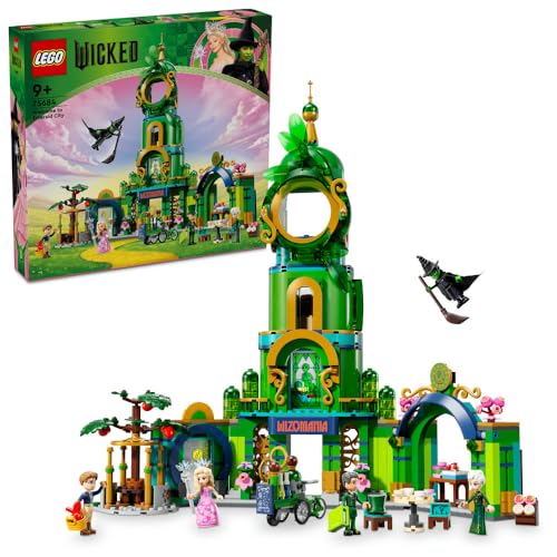 LEGO Wicked Welcome to Emerald City, Collectible Game for Girls and Children from 9 Years with Tower Toy to Build and 5 Movie Characters including Glinda and Elphaba, Gift Idea 75684