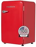 Crosley Retro Mini Fridge 3.2 CuFt Red Hot Red w/o Freezer, Compact Refrigerator for Bedroom, Garage, Office Under Desk, Undercounter, Apartment, School Dorm Fridge, Aesthetic, Small & Cute Appliances