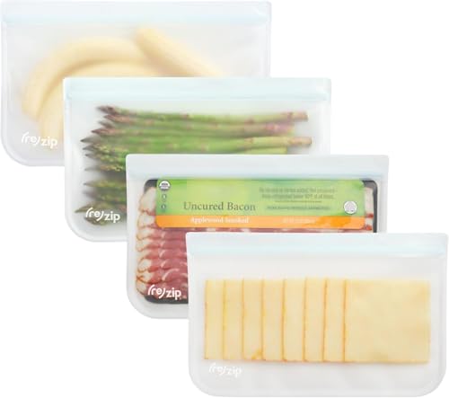 (re)zip Gallon Reusable Bags | BPA-Free, Food Grade, Leakproof, Freezer and Dishwasher Safe | Holds 16 Cups / 128 Fl Oz | (Clear)