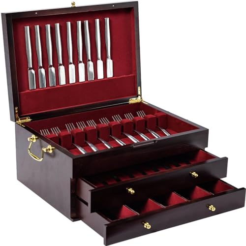 GENRICE Wooden Silverware Chest
