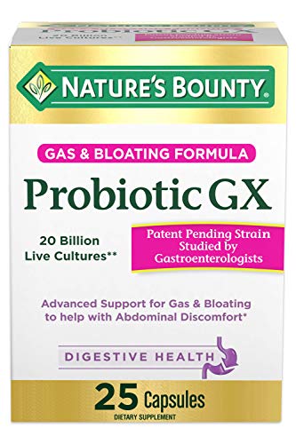 Nature's Bounty capsules probiotic gx gas and bloating box