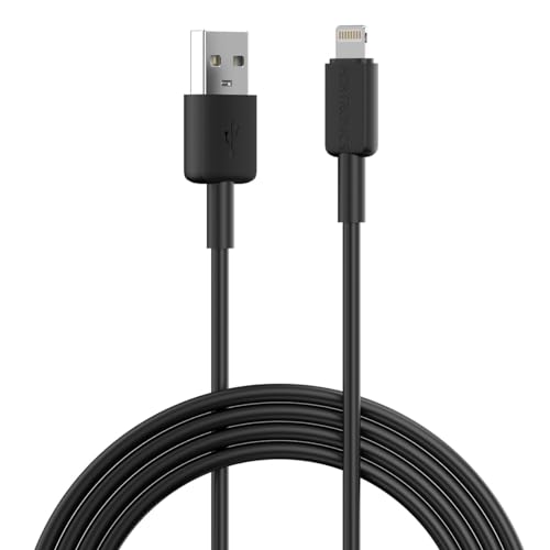 Portronics Konnect Link USB to 8PIN Fast Charging Cable with iOS Compatibility, 3.0A Output, 480Mbps Data Transfer, 1M Length(Black)