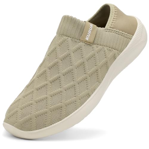 KUBUA Mens Womens Slippers Indoor Lightweight House Shoes Outdoor Breathable Slip on Loafers