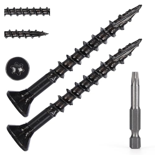 Bobibbi Deck Screws #10 x 5’’, T25 Star Torx Drive Flat Head Wood Screws, Green, 1lb …
