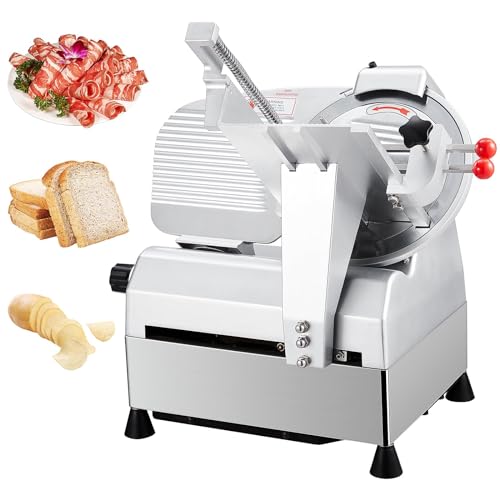 Garvee 12 inch Electric Food Slicer with Premium Electric Meat Slicer, Adjustable Thickness, Stainless Steel Blade, Meat Slicer 800W Power with 0-18mm, Meat Slicer Home and Commercial Use.