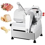 Garvee 12 inch Electric Food Slicer with Premium Electric Meat Slicer, Adjustable Thickness, Stainless Steel Blade, Meat Slicer 800W Power with 0-18mm, Meat Slicer Home and Commercial Use.