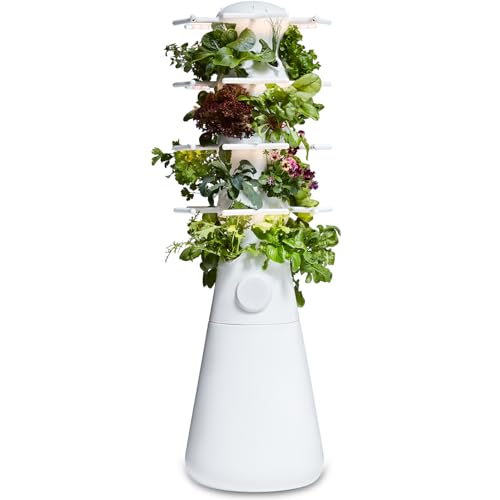 New! Lettuce Grow Farmstand Nook | 20 Plant Hydroponic System | Self-Watering Indoor Vertical Garden Planter Tower w/Pump, BPA-Free Food Grade | 4ft 7in | Made in USA…