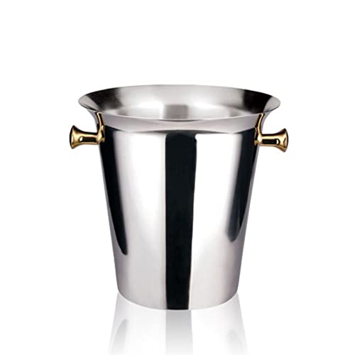 ZSLZXAHL Ice Buckets Stainless Steel Double-Walled Ice Bucket Red Wine Beer Wine Champagne Container Bar Hotel KTV Appliances Home Ice Bucket Small Bucket Ice Bucket Kits