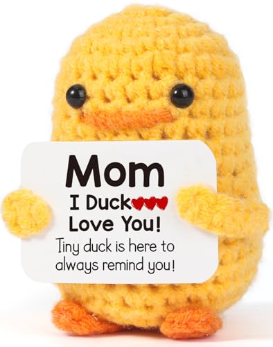 MBL Funny Birthday Gifts for Mom – I Duck Love You Mom, Handmade Crochet Cute Small Duck Unique Presents for Easter Mama Bonus Step Mother in Law Mothers Stocking Stuffers