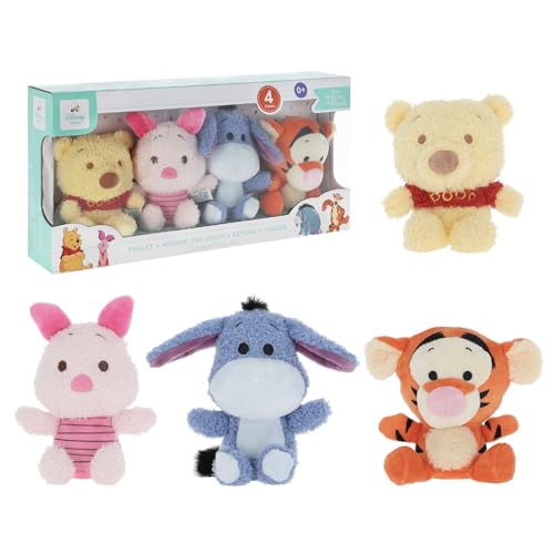 KIDS PREFERRED Disney Baby Winnie The Pooh 4 Piece Cuteeze Gift Set Plush Collector Set of Stuffed Animals