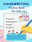 Handwriting Practice Book for Kids: Teach your child to write. 100 Page handwriting workbook for kids. 1100 shaded spaces for visual clarity. Blank handwriting practice paper with dotted lines