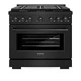 ZLINE 36 in. 5.2 cu. ft. Paramount Gas Range with 6 Burner Cooktop and Convection Gas Oven in Black Stainless Steel (SGRB-36)
