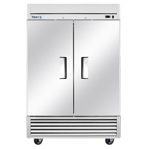 Frigos FG-FZ-2D 54" Solid 2 Door Commercial Reach in Freezer 47 Cu Ft - ETL Certified Stainless Steel LED Lighting - Small Commercial Kitchen Appliance - Included Liftgate