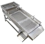TECHTONGDA Straight Vibrating Sieve Screen Shaker Electric Linear Sifter Machine Stainless Steel One Layer One Motor 0.5mm Screen Size 11.8×29.5inch 110V