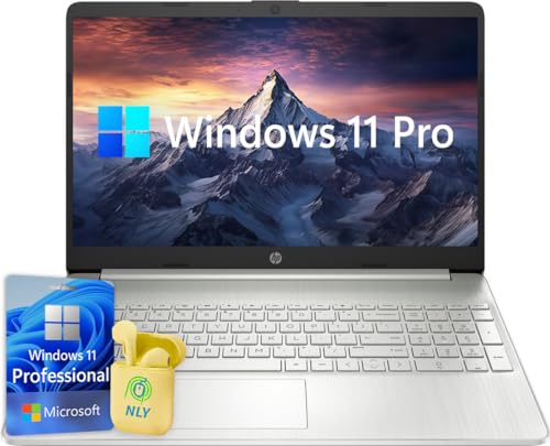 HP 15.6" Business Laptop Computer, Windows 11 Pro Laptop 40GB RAM 1TB SSD, AMD Ryzen 3 5300U 4-Core Processor, AMD Radeon Graphics, HD Display, Numeric Keypad, NLY Earphones, Natural Silver