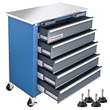 LARBANKE 5-Drawer Rolling Tool Chest,Locking Metal Tool Cabinet with Drawer Liners,Non-Slip Pearl Cotton Mat,360° Wheels for Easy Move,Can be Used in Combination with The Seven-Drawer Tool Cabinet