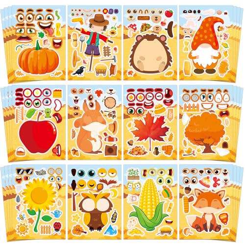 Aowplc Make a Face Sticker Sheets Kids Party Favors Activity Crafts