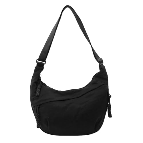 Sanxiner Crescent Crossbody Bags for Women Nylon Slouchy Sling Hobo Bag,Spacious Dumpling Shoulder Handbag Cross Body Purses