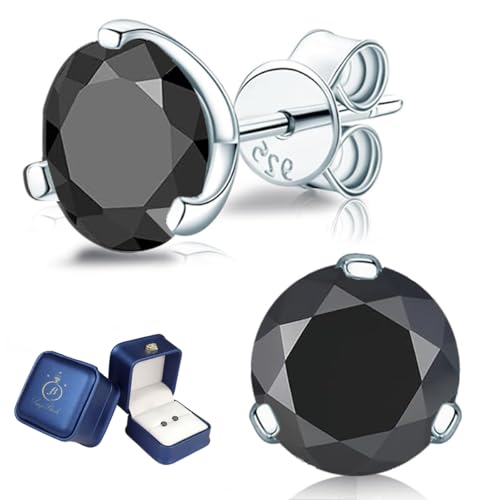 Moissanite Stud Earrings for Women Men Lab Created Diamond Earrings Studs 18k White Gold Plated 925 Sterling Silver D Color VVS Round Cut Hypoallergenic Earring for Wedding Party Gift Jewelry 1.0CT