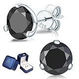Moissanite Stud Earrings for Women Men Lab Created Diamond Earrings Studs 18k White Gold Plated 925 Sterling Silver D Color VVS Round Cut Hypoallergenic Earring for Wedding Party Gift Jewelry 1.0CT