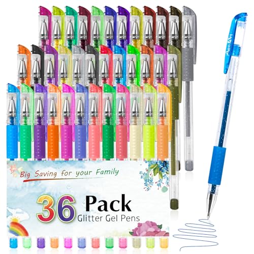 Aen Art Glitter Gel Pens for Adult Coloring Books