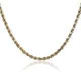 IceCarats 14K Solid Yellow Gold 3.5mm Rope Chain Necklace 24 inch Diamond Cut, Polished for her for him