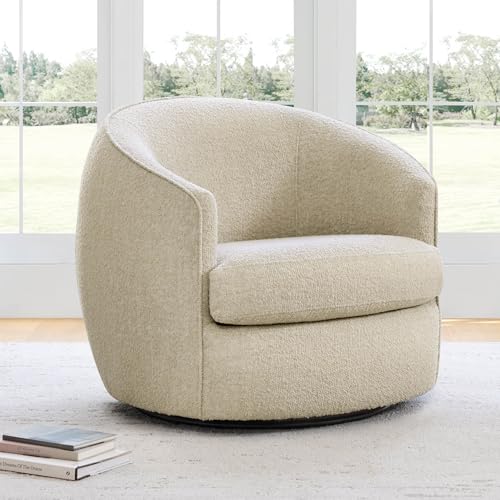 CHITA Swivel Barrel Chair, Modern Comfy Accent Chair for Living Room