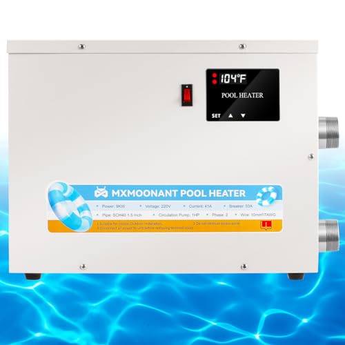 Mxmoonant Pool Heater 220V, Electric Swimming Pool Heaters Hot Tub Water Thermostat with Touchscreeen for Above Ground Inground Pool, Spa, Bathtub