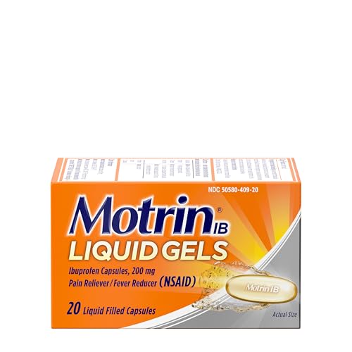 Motrin IB Liquid Gels, Ibuprofen 200 mg, Pain Reliever & Fever Reducer Minor Arthritis Pain, Muscular Aches, Headache, Menstrual Cramps & Backache, NSAID