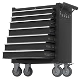 Yaciente 7-Drawer Tool Chest, Rolling Tool Box with Wheels, High Capacity Detachable Mobile Tool Storage Cabinet for Workshop, Garage, Mechanics and Repair Room (Black, 7-Drawer)