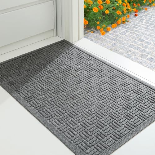 Mibao Front Door Mat Indoor Outdoor Entrance, Dirt Trapping Outdoor Welcome Mats