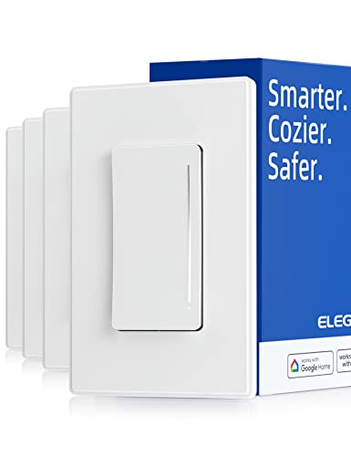 ELEGRP Smart Dimmer Light Switch, Single Pole/3 Way, 2.4GHz Wi-Fi Touch Dimmer Compatible with Alexa and Google Assistant, Needs Neutral Wire, No Hub Required, UL&FCC Listed