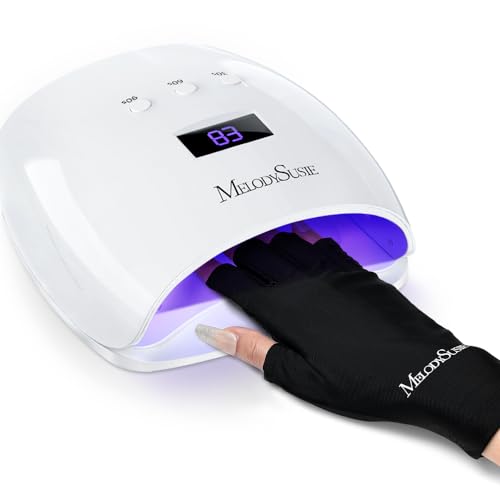 MelodySusie UV Nail Lamp, Plus30T UV Light for Gel Nails True 54W Professional Led Nail Dryer with 3 Timer, Smart Sensor, LCD Display, Detachable Tray Fast Curng Nail Art Tools Manicure Accessories
