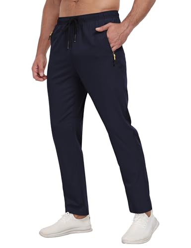 Men's Sweatpants Lightweight Workout Pants with Zipper Pockets Elastic Waist Athletic Pants for Men Exercise Jogging Hiking