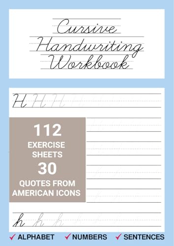 Cursive Handwriting Workbook: Penmanship for Every Age: Quotes from American Icons