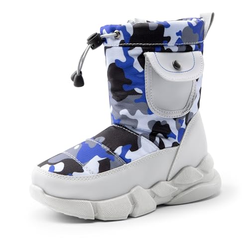 DREAM PAIRS Boys Girls Snow Boots Water Resistant Non-Slip Mid Calf Lightweight Athletic Outdoor Warm Winter Shoes for Little/Big Kids