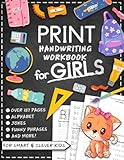 Print Handwriting Workbook for Kids with Jokes & Riddles for Girls: Penmanship Writing Improvement and Trace Alphabet Letters Practice Paper