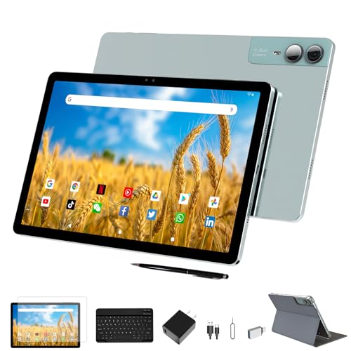 YHWHHI 2025 Latest 11 inch Android 14 Tablet 2000 * 1200 2K Display 2 in 1 Tablets, T616, 18GB RAM+128GB ROM+1TB Expand, 5+5+13MP Camera, 9000mAh, 4 Speakers, 5G WiFi, with Keyboard, Stylus, Case