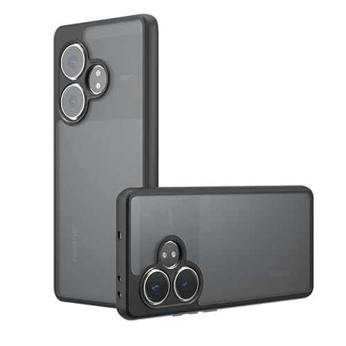 Lemxiee Case for Realme GT 6 Cover, Anti-Fingerprint/Anti-Fall Flexible Silpere Case + Frosted Acrylic for Realme GT 6 Case