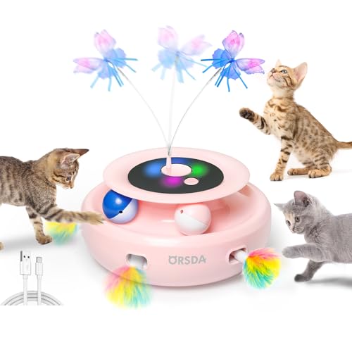 ORSDA 3-in-1 Cat Toy, Automatic Cat Toys for Indoor Cats