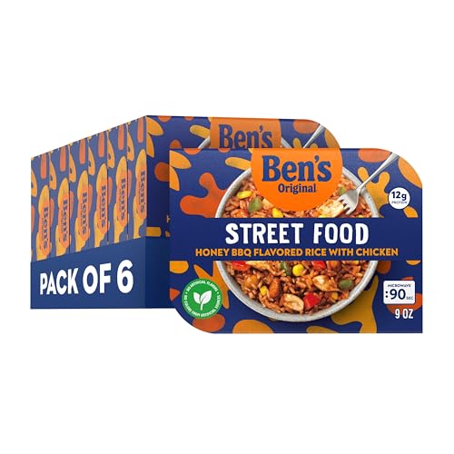 BEN'S ORIGINAL Street Food Bean & Rice Burrito Bowl, Prepared Entrée, Microwave in 90 Seconds, 9 oz​ (Pack of 6)
