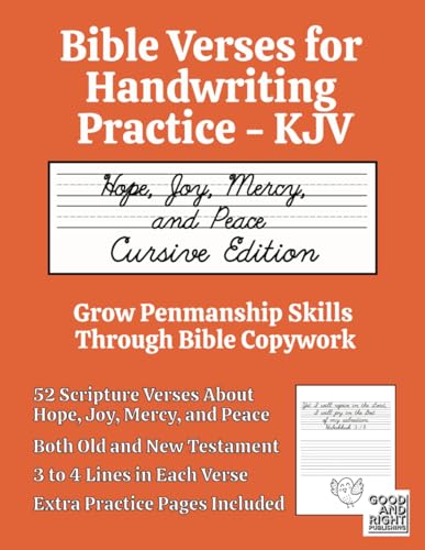 Bible Verses for Handwriting Practice - KJV: Hope, Joy, Mercy, and Peace Cursive Edition