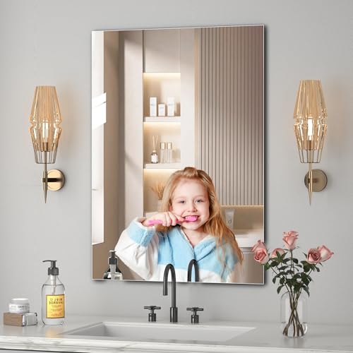 Hasipu Home Gym Workout Mirror, Yoga Mirrors for Wall Decor, Mounted Body Mirror, Frameless Mirror Tiles for Gym, Garage, Bedroom, Dance