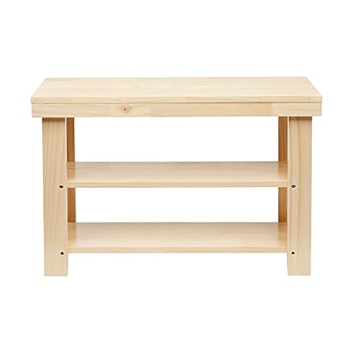 Amazon Basics Solid Pine Shoe Rack Bench