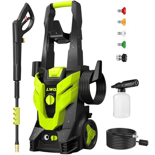Electric Pressure Washer, 2.5 GPM Power Washer with 4 Quick Connect Nozzles, High Pressure Cleaning Machine with Foam Cannon for Cars/Fences/Driveways/Patios/Home Cleaning